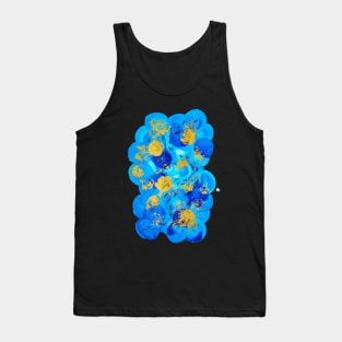 Golden Blue Abstract Tank Top